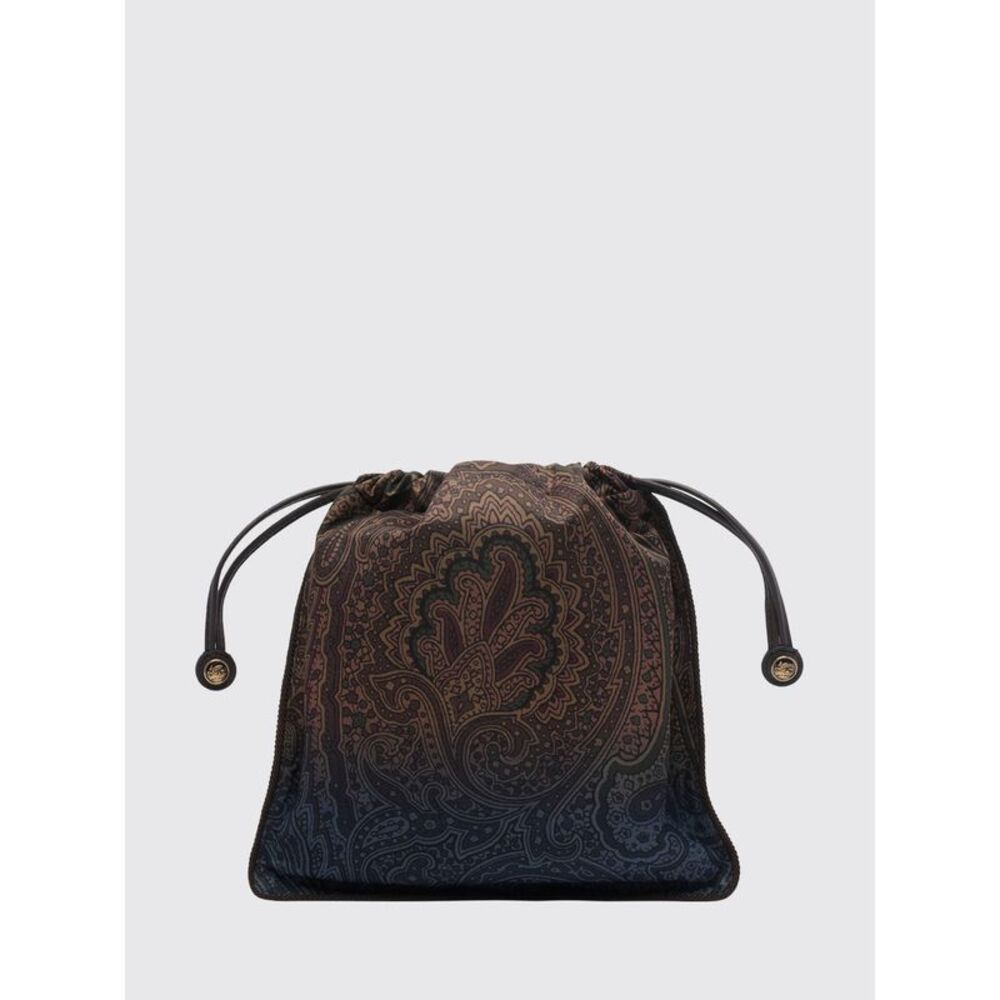 Etro Women Etro Mini Nylon Bucket Bag With Paisley Print And Pegaso Logo